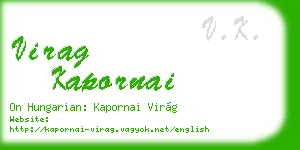 virag kapornai business card