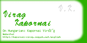 virag kapornai business card